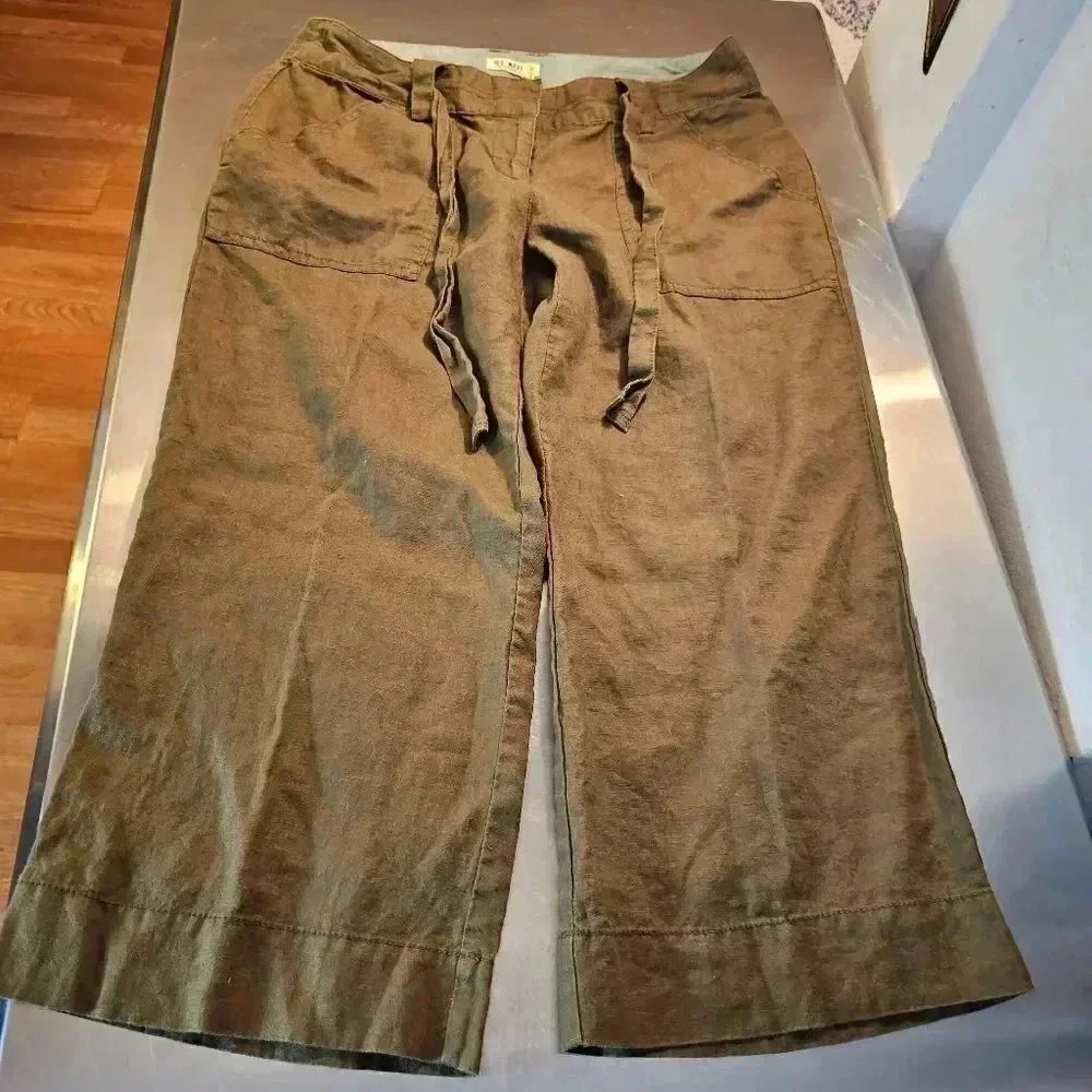Old navy 100% linen cropped pants size 6